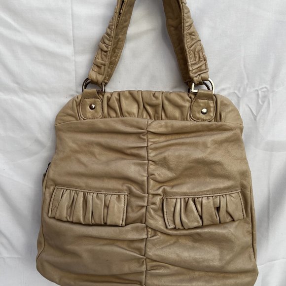 Jacqueline Jarrot Women's Beige Leather Arm Strap Tote Handbag Silver Hardware - Picture 11 of 11